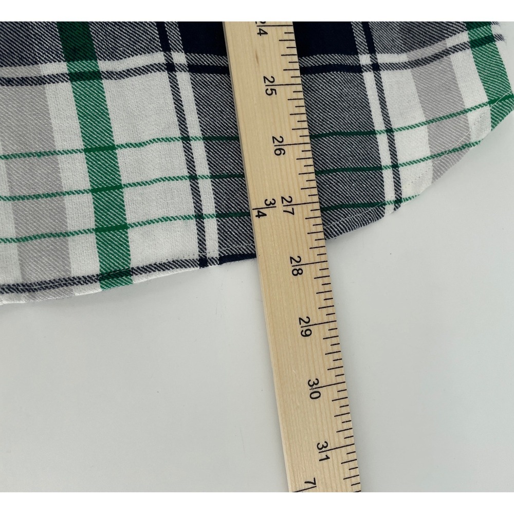 Notre Dame Plaid Flannel Top Womens Medium Navy Green Fighting Irish UG Apparel - Picture 7 of 9